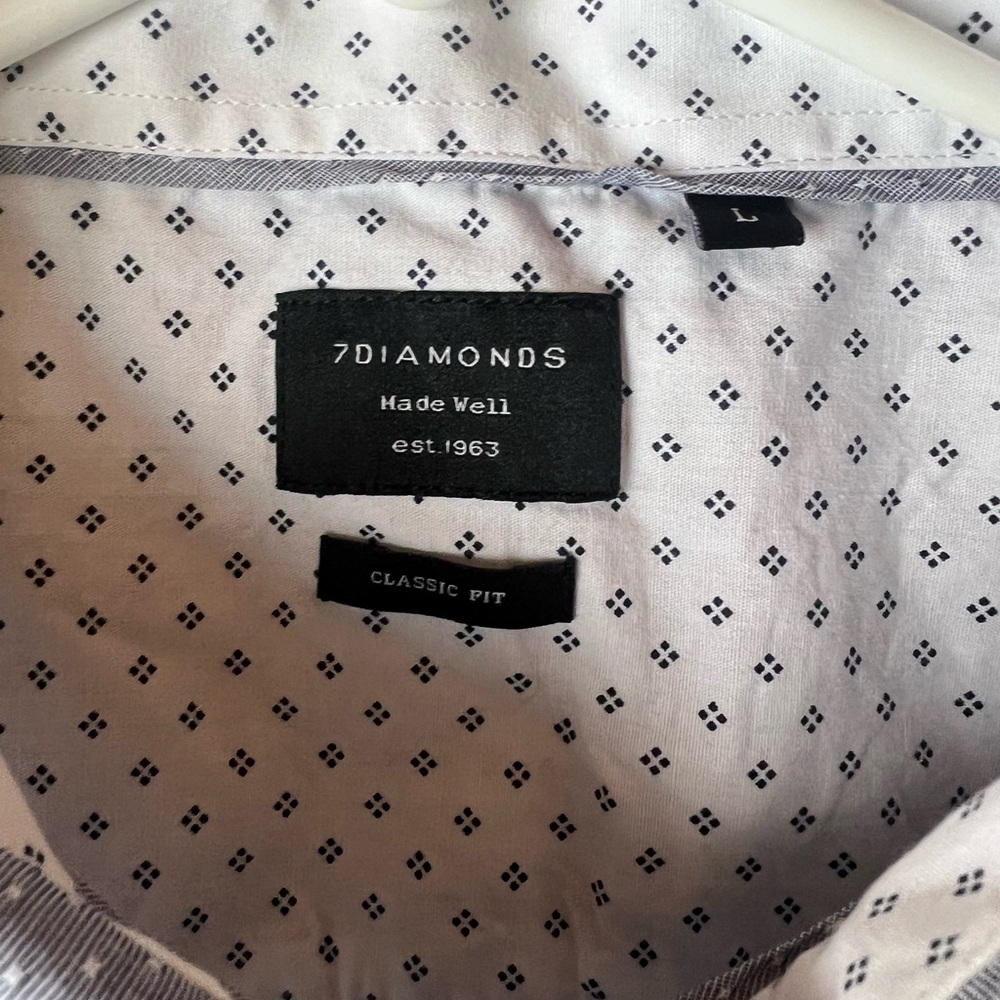 7Diamonds White and Black Patterned Shirt